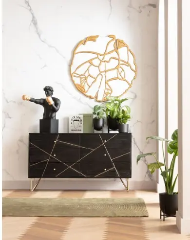 Kare Design Objekt Balboa 68 cm Schwarz/Gold