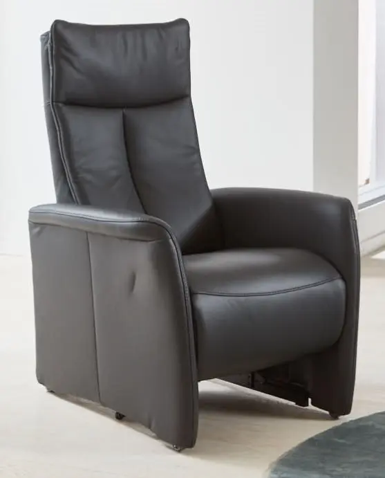 Hukla MDS Relaxsessel Lucky Nr.1 bodennah, Leder Torro anthrazit mit 3 E-Motoren und Aufstehhilfe