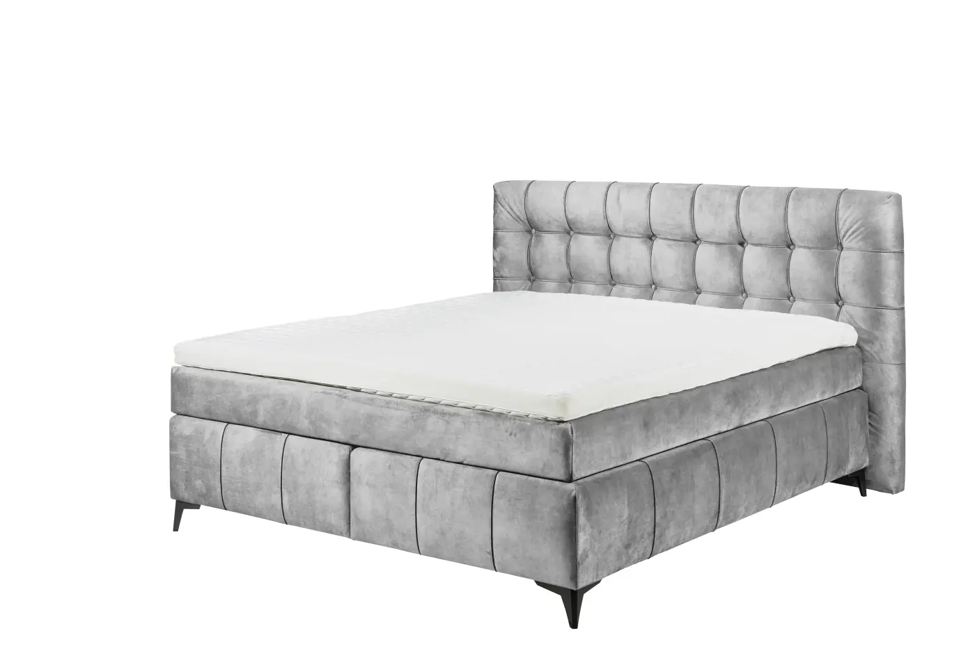 ED Lifestyle Boxspringbett Oregon Grau inkl. Topper 180x200cm