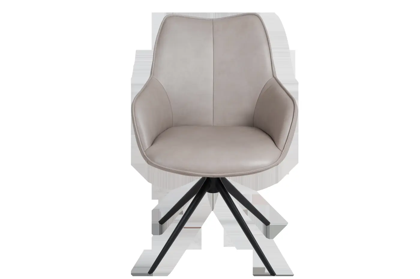 360 Grad Furniture Dining-Chair Leder Beige ca. 62x63x89 cm