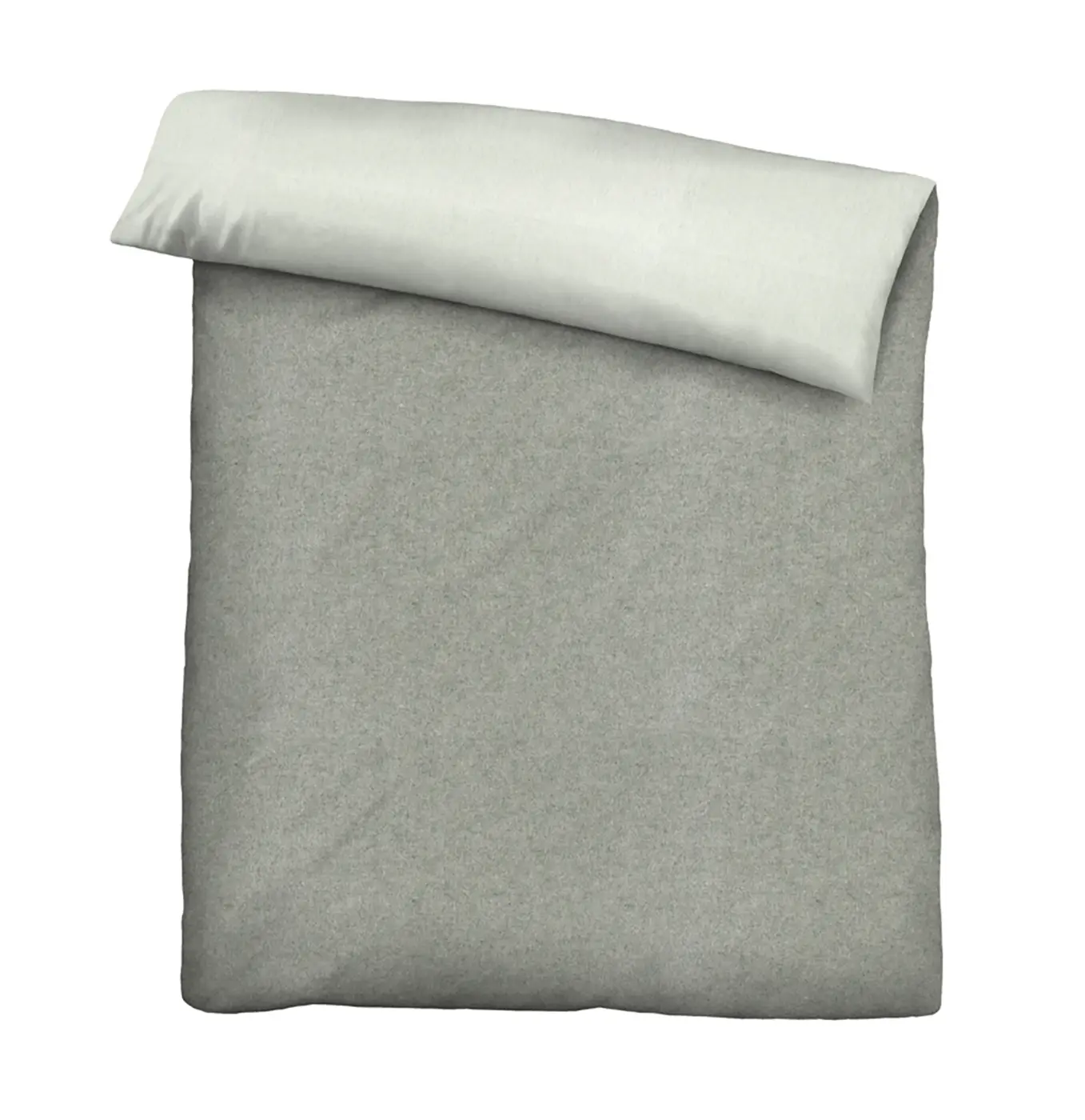 Biberna Melange-Flanell Bettwäsche sturmgrau 1x 135x200 cm + 1x 80x80 cm
