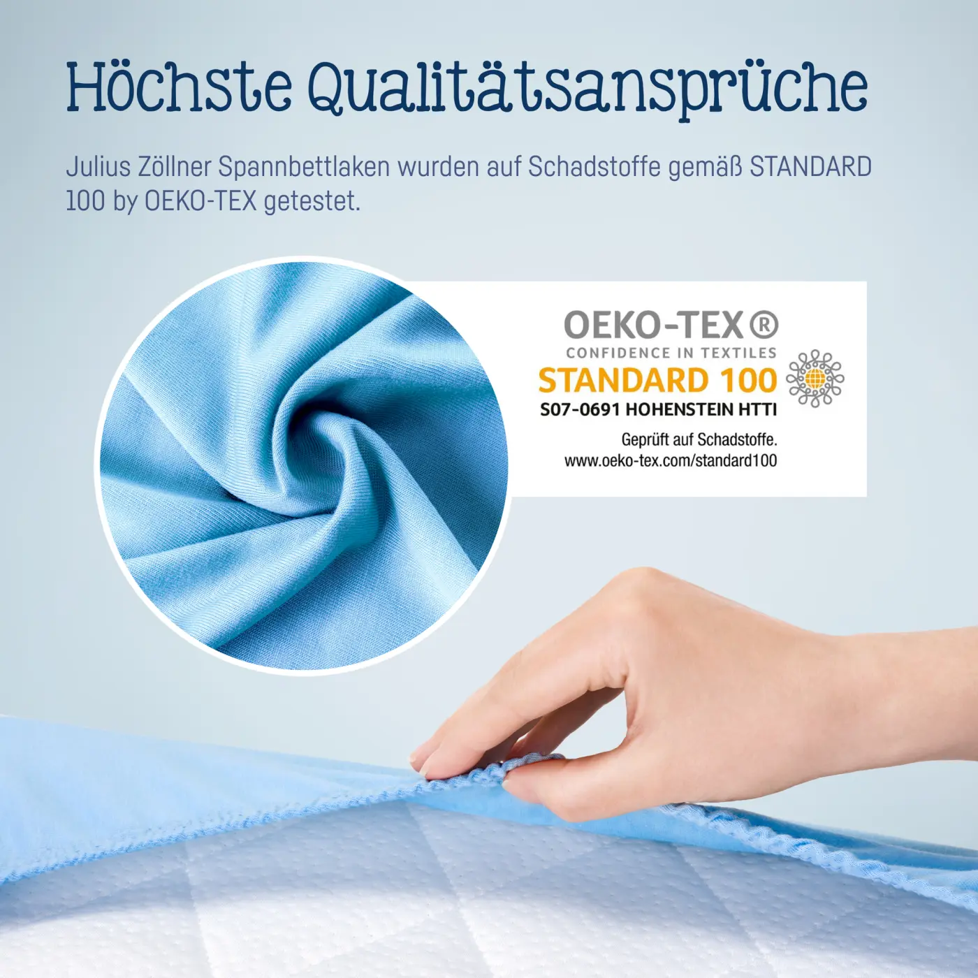 Zöllner Spannbetttuch Jersey hellblau