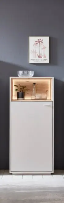 Ideal Vitrine Coruna Kaschmir/Eiche Artisan ca. 63x141x37 cm