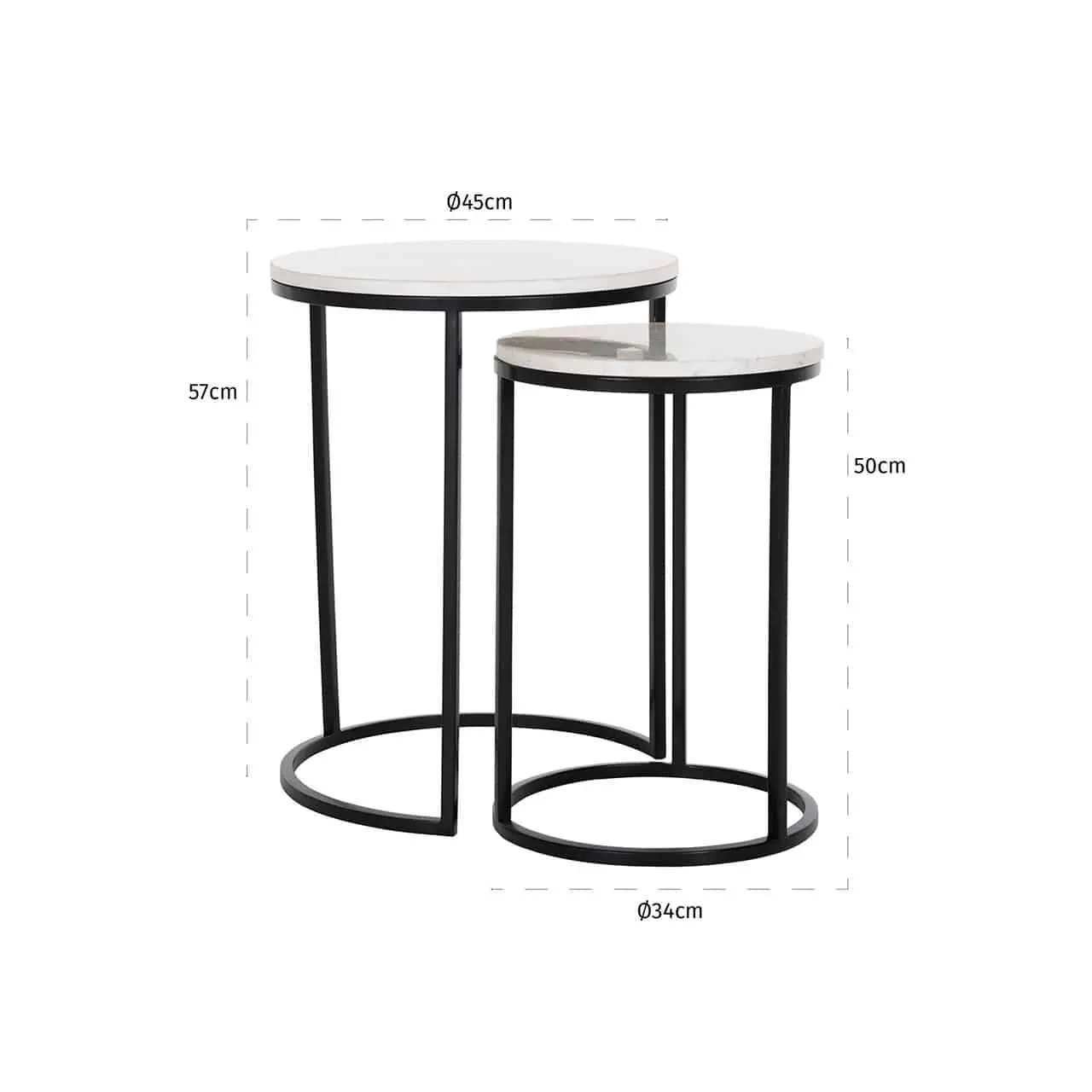 Richmond Interiors End table Lexington set of 2 (White)
