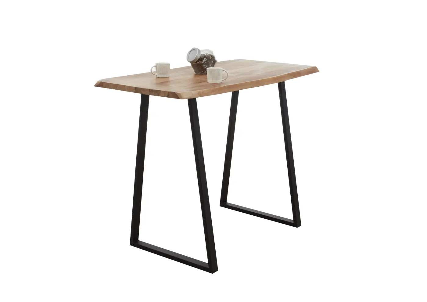 Bartisch Akazienholz/Metall schw. BHT ca. 140x104x70 cm