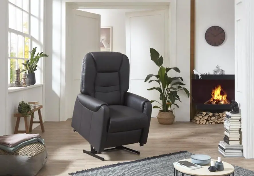 Steinpol Polsteria Carlos S-Basic 1230, Leder mocca, 1-motorisch mit Aufstehhilfe, inkl. Fußteilverlängerung