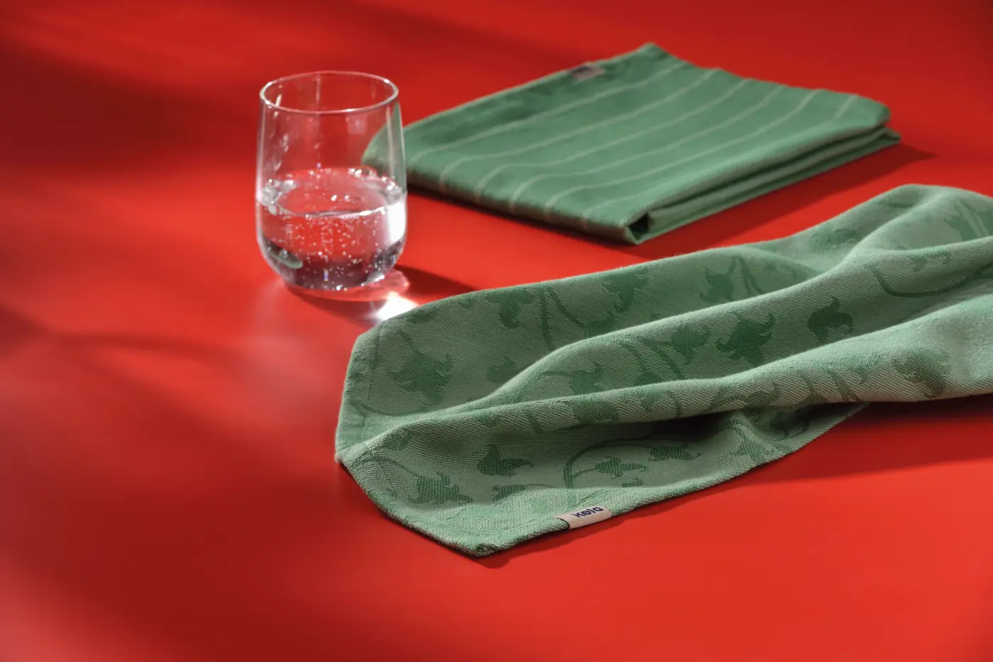 Kela Geschirrtuch Cora Grün mit Streifen 70x50 cm