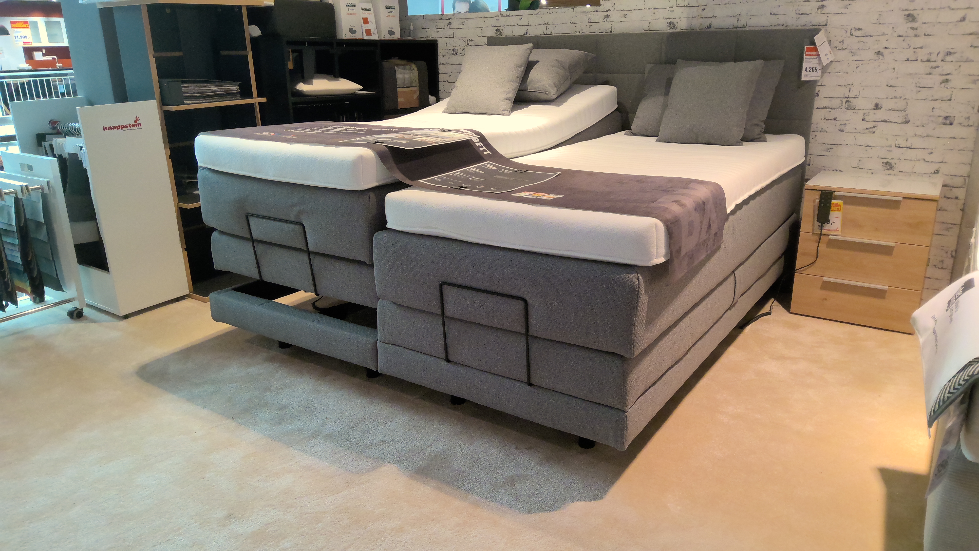 Oschmann Boxspringbett OC-BX23165 ca. 180x200 cm Barry Grey inkl. Zusatzausstattung