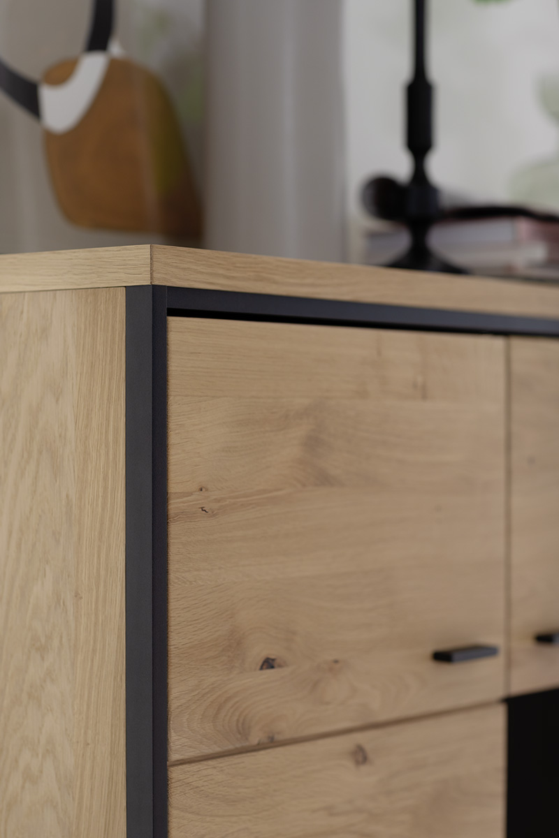 MCA Highboard Asteiche Bianco - anthrazit ca.123x137x38 cm MCA Highboard Asteiche Bianco - anthrazit ca.123x137x38 cm