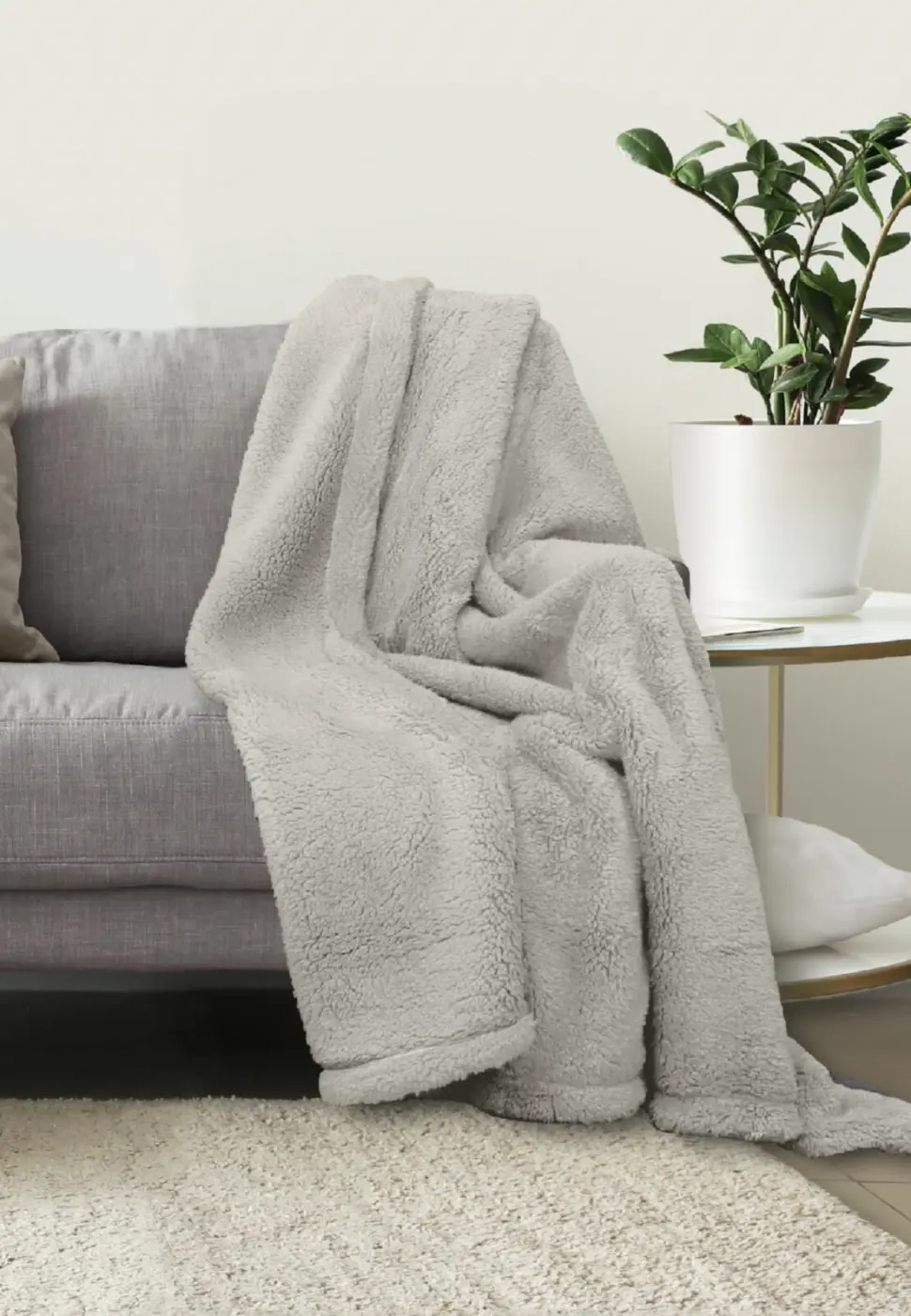 Biberna Wohndecke Sherpa 150x200 cm anthrazit