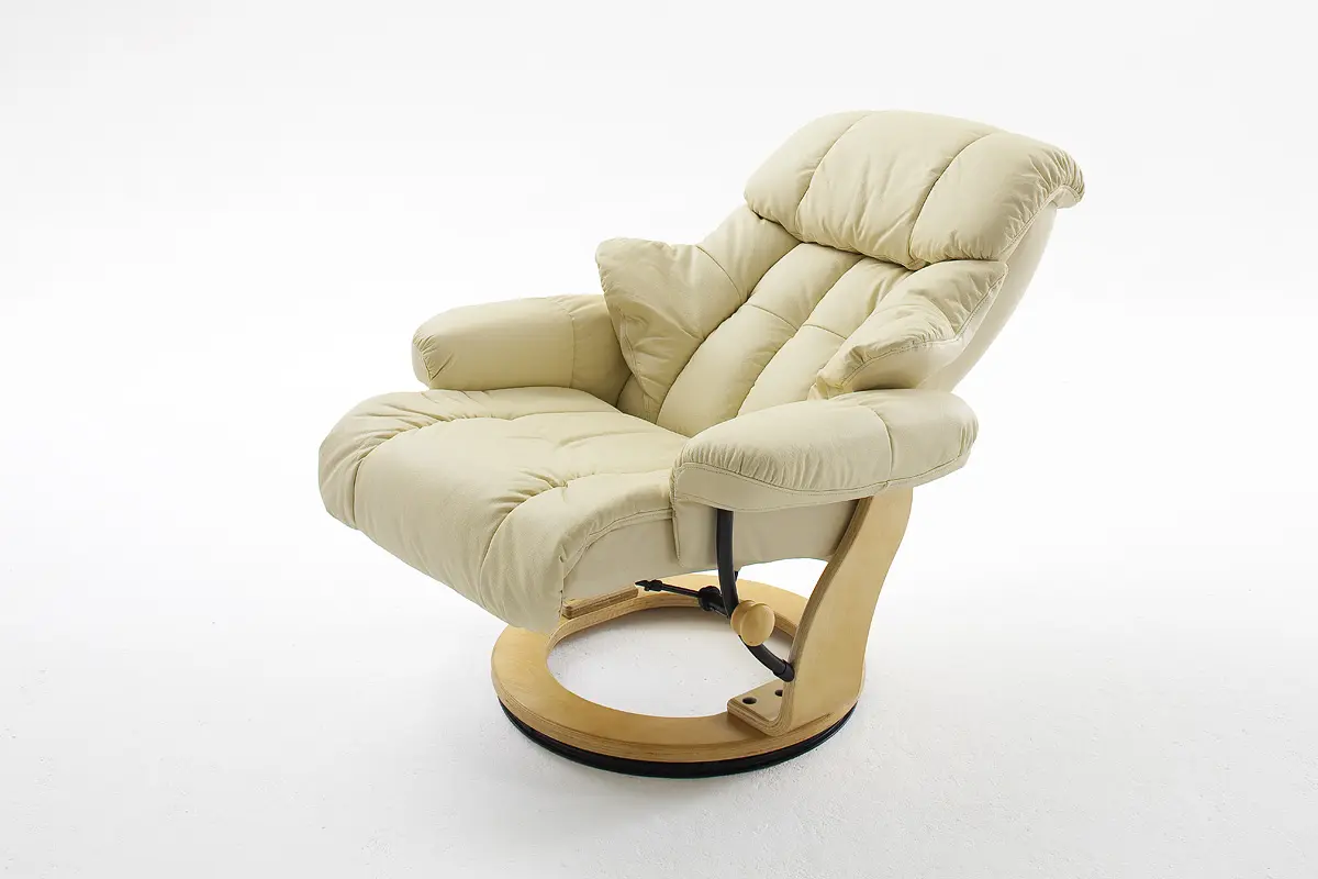 MCA Relaxsessel Calgary Leder Creme inkl. Hocker  ca.90x104x91 cm