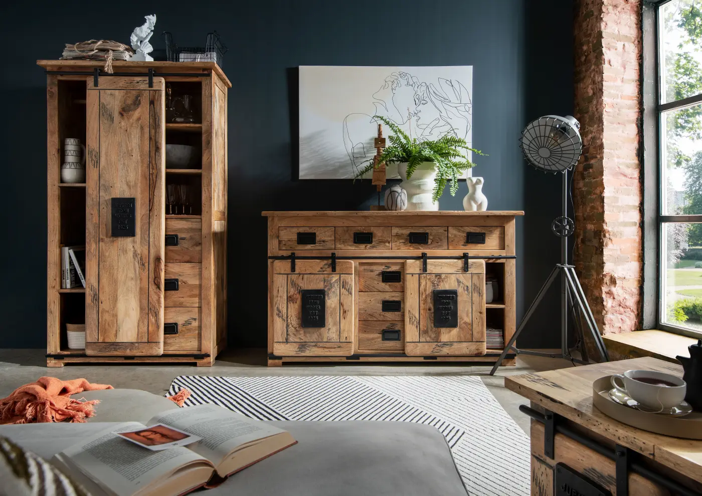 3S Frankenmöbel Sideboard Mango lackiert ca. 150x90x45 cm