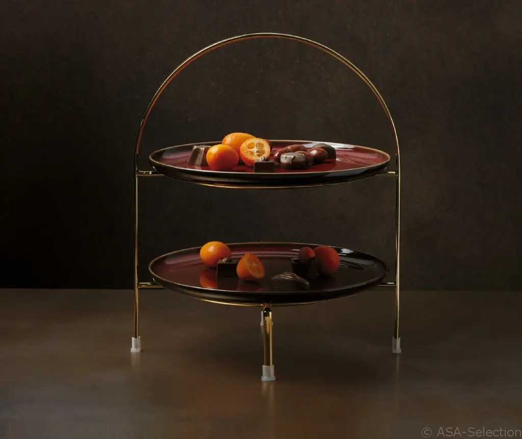 ASA Etagere 2-stufig für Dessertteller 21 cm Gold 