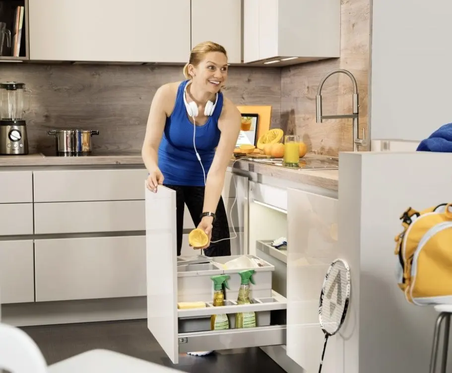 Hailo Abfallsammler Separato K Grau mit Multideckel 1x 18L und 2x 8L ca. 55,7x49,1x34 cm