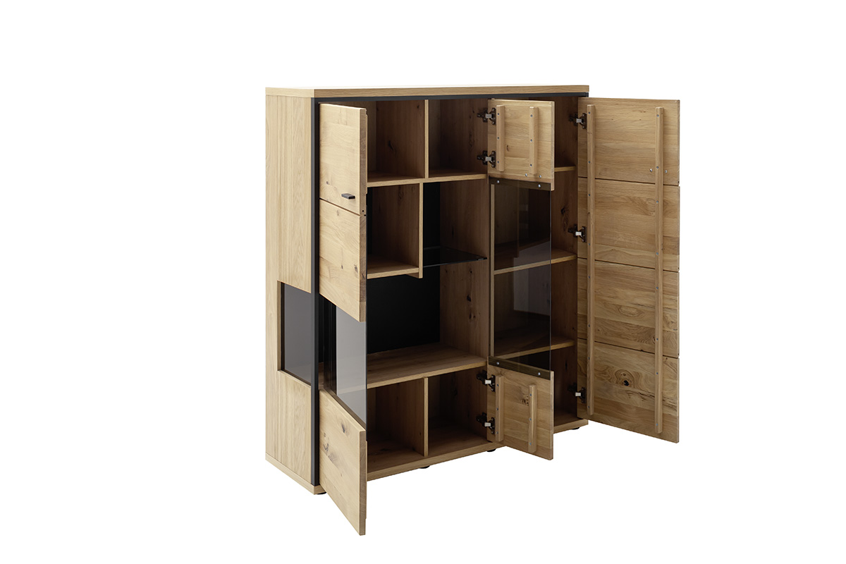 MCA Highboard Asteiche Bianco - anthrazit ca.123x137x38 cm MCA Highboard Asteiche Bianco - anthrazit ca.123x137x38 cm