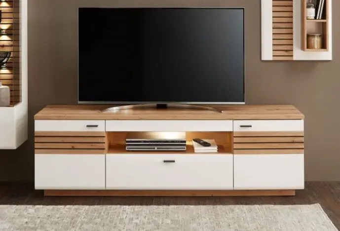 Wohn-Concept Fresno TV-Unterteil 40C5HW30 Weiß matt/Artisan Eiche Nachbildung ca.190x60x47 cm
