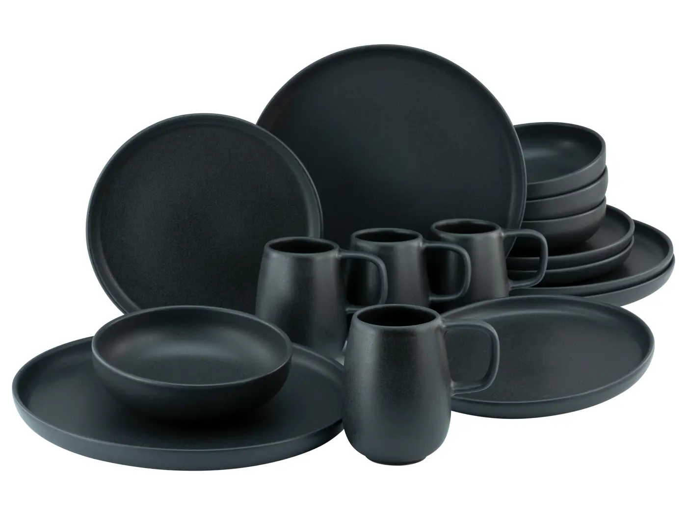 CreaTable Kombiservice Uno BLACK 16-tlg