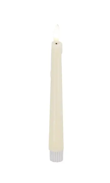 LC Wholesaler LED Dinnerkerze 2er Set Basic Echtwachs cream rustic 3D-Flamme warmweiß