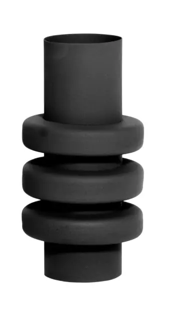 LC Wholesaler Vase Schwarz Ringdesign ca. 31 cm
