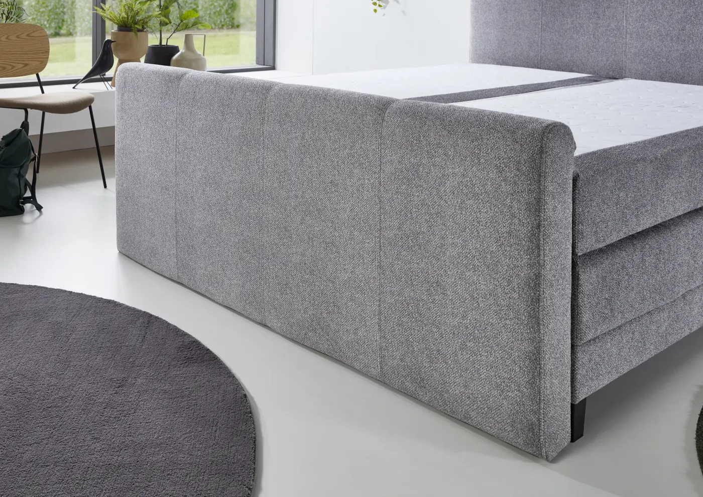 Sun Garden Boxspringbett Lockport BX 2440 Silber ca. 180x200 cm