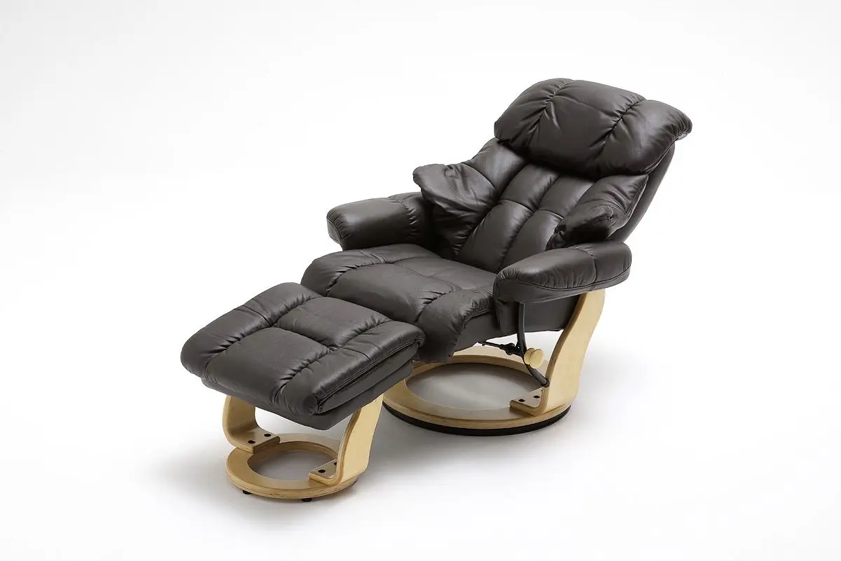 MCA Relaxsessel Calgary Leder Braun inkl. Hocker  ca.90x104x91 cm