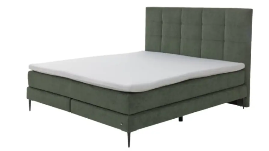 Interliving Boxspringbett Serie 1425 ca.184x125x209 cm cm Moosgrün inkl. Topper