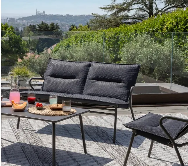 Lafuma Relax-Bank Dunkelgrau ca. 70x123x69 cm