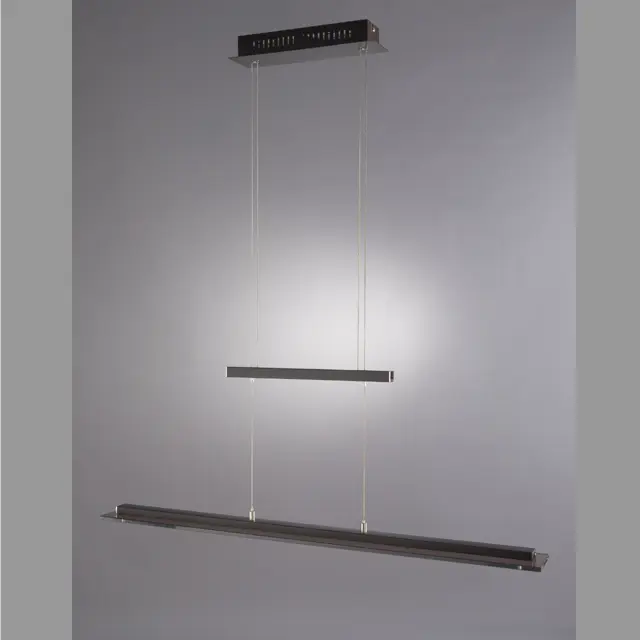 F&H Pendelleuchte L88 B9 schwarz, rauchfarben, chromfarben
