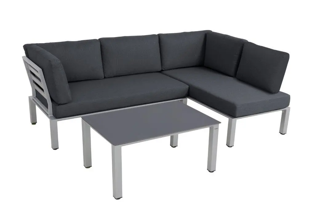 MWH Widoo Lounge Set 77x135x80 Cm 77x135x80 Cm 90x60x42 cm Silber Dunkel Grau