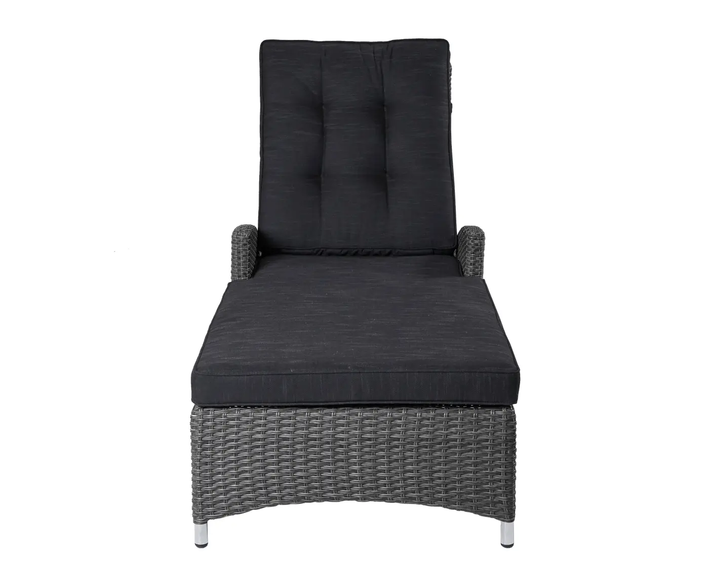 LC Garden Sonnenliege 148218 Barcelona 188x85x70 cm Geflecht Grau-Mix Kissen Anthrazit