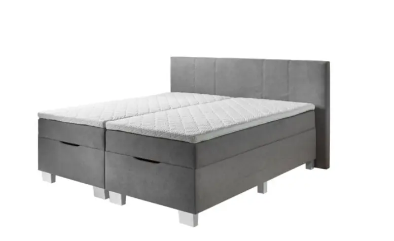 Sun Garden Boxspringgbett BX1790 Tirol inkl. Bettkasten Silber ca. 180x200 cm