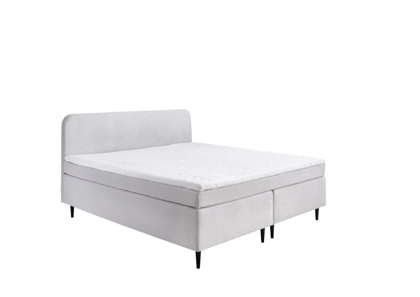 Sun Garden Boxspringbett Villach silber feincord ca. 140x200 cm