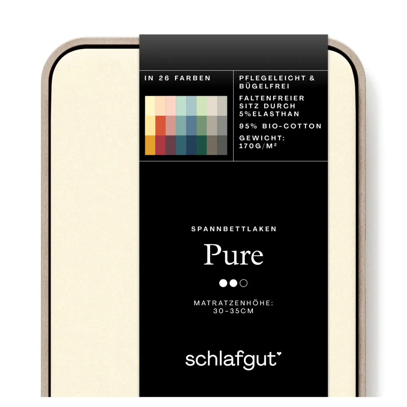 Schlafgut Spannbetttuch Pure 90x190-100x220 cm Yellow Light