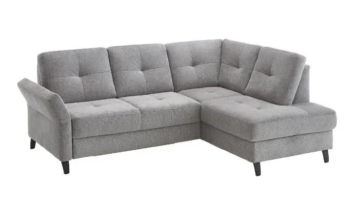 Steinpol SitMore MDS Garnitur Varese, VZ 7006_XM in Bezug Orlean grau, Metallfuß schwarz matt Stellmaß ca.230x170 cm