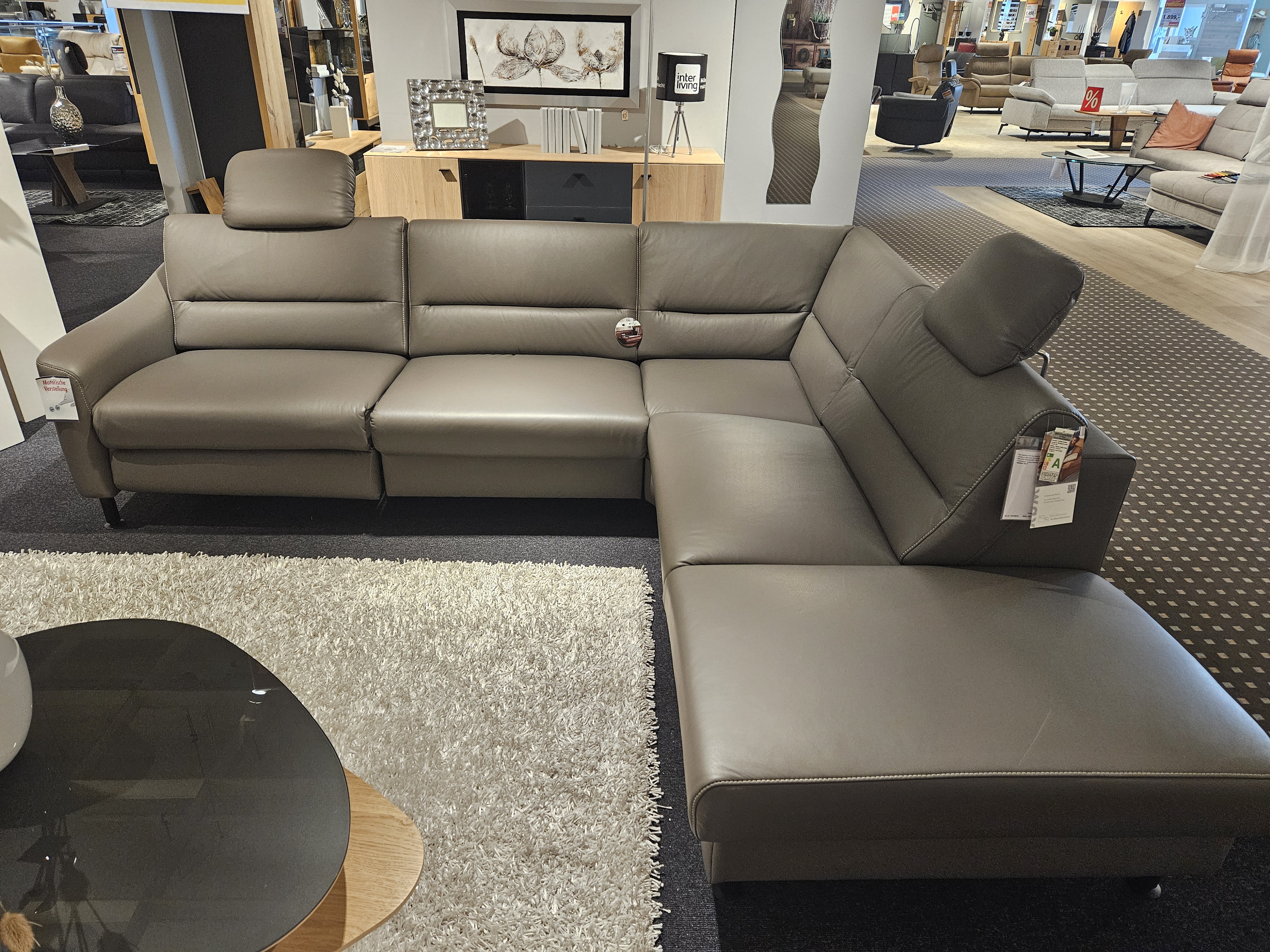 Garnitur Interliving 4355 Leder Lava inkl. Funktionen