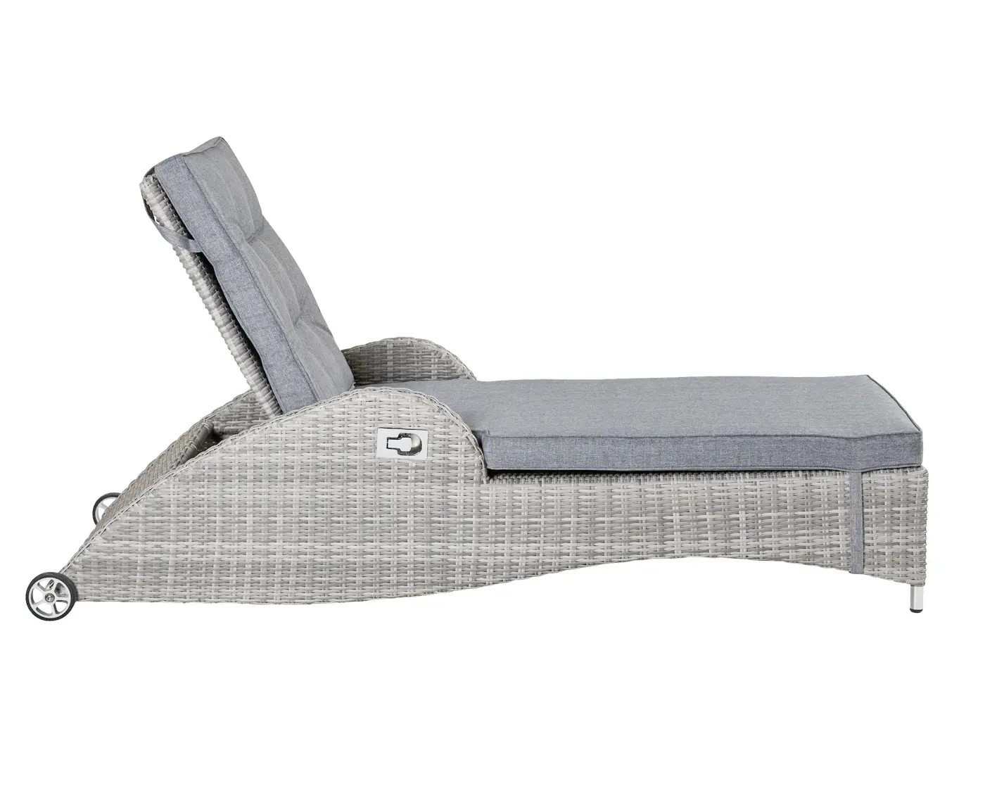 LC Garden Sonnenliege 182218 Nizza 182x90x53 cm Gestell Aluminium Geflecht Weiß / Grau halbrund
