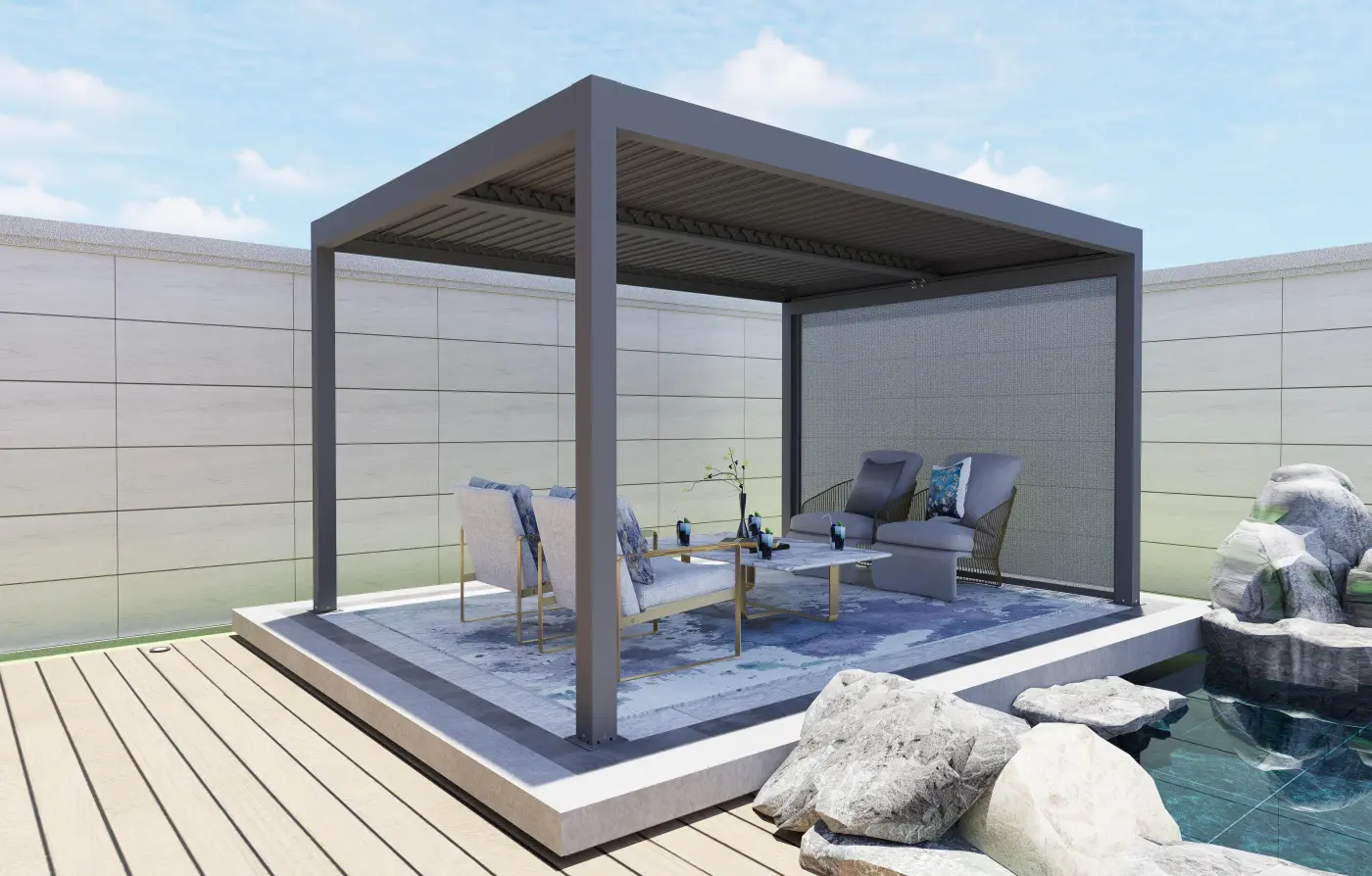 LC Garden Sichtschutz für Pergola ca.ca. 237x370x230 cm