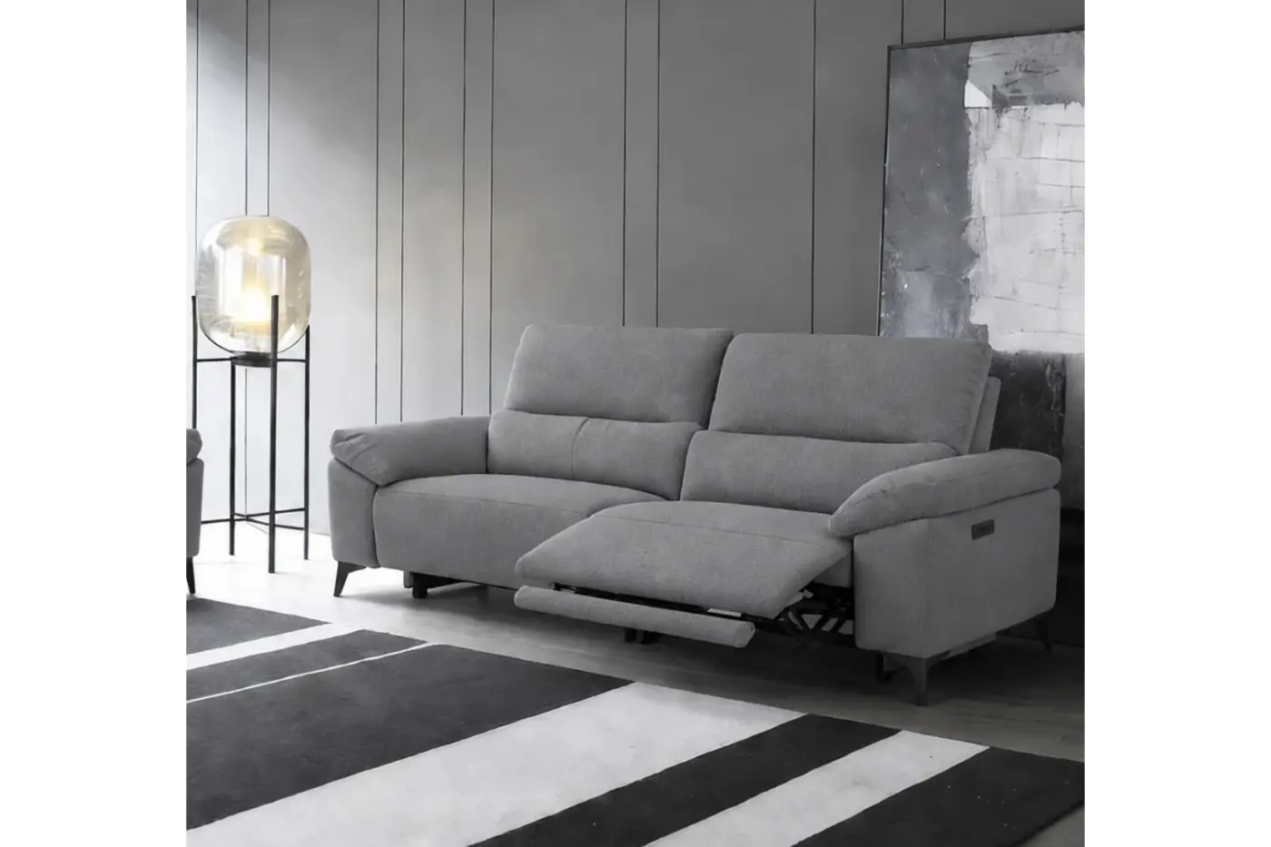 KUKA Home 3-Sitzer Sofa Nathan Grey ca. 218x103x97 cm inkl. Wallaway-Funktion