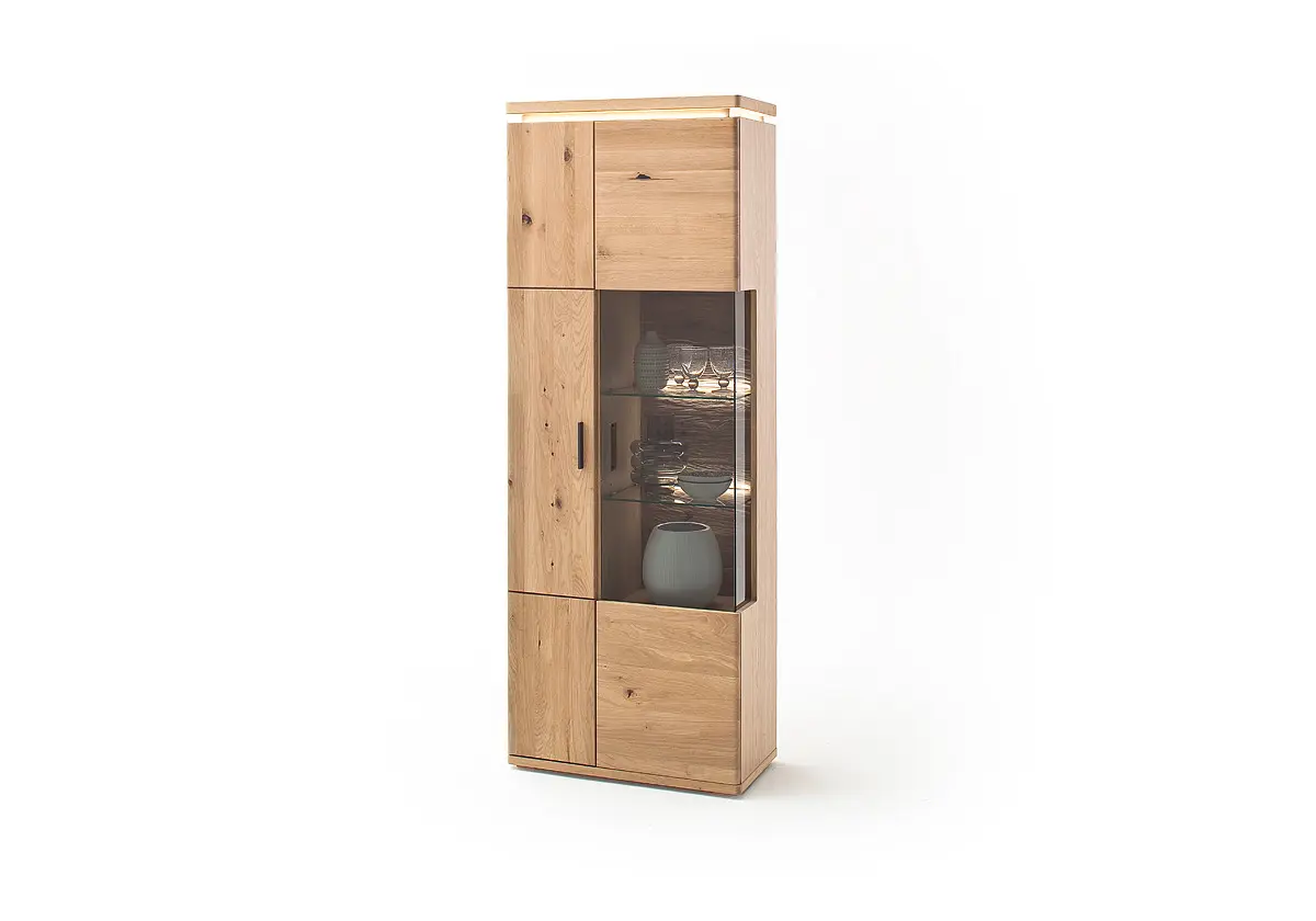 MCA Kombi-Vitrine Balkeneiche Bianco ca.75x204x37 cm