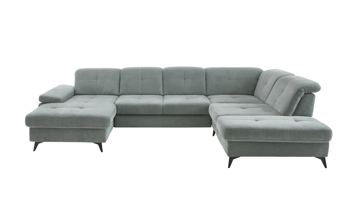 Megapol Wohnlandschaft MP1206 steel ca. 353x255 cm inkl. Zusatzausstattungen