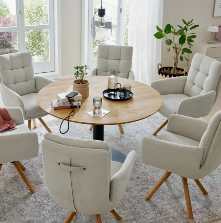 Interliving Armlehnstuhl Serie 5116 Cyber Natural Cremeweiß inkl. Dreh- und Rückholfunktion