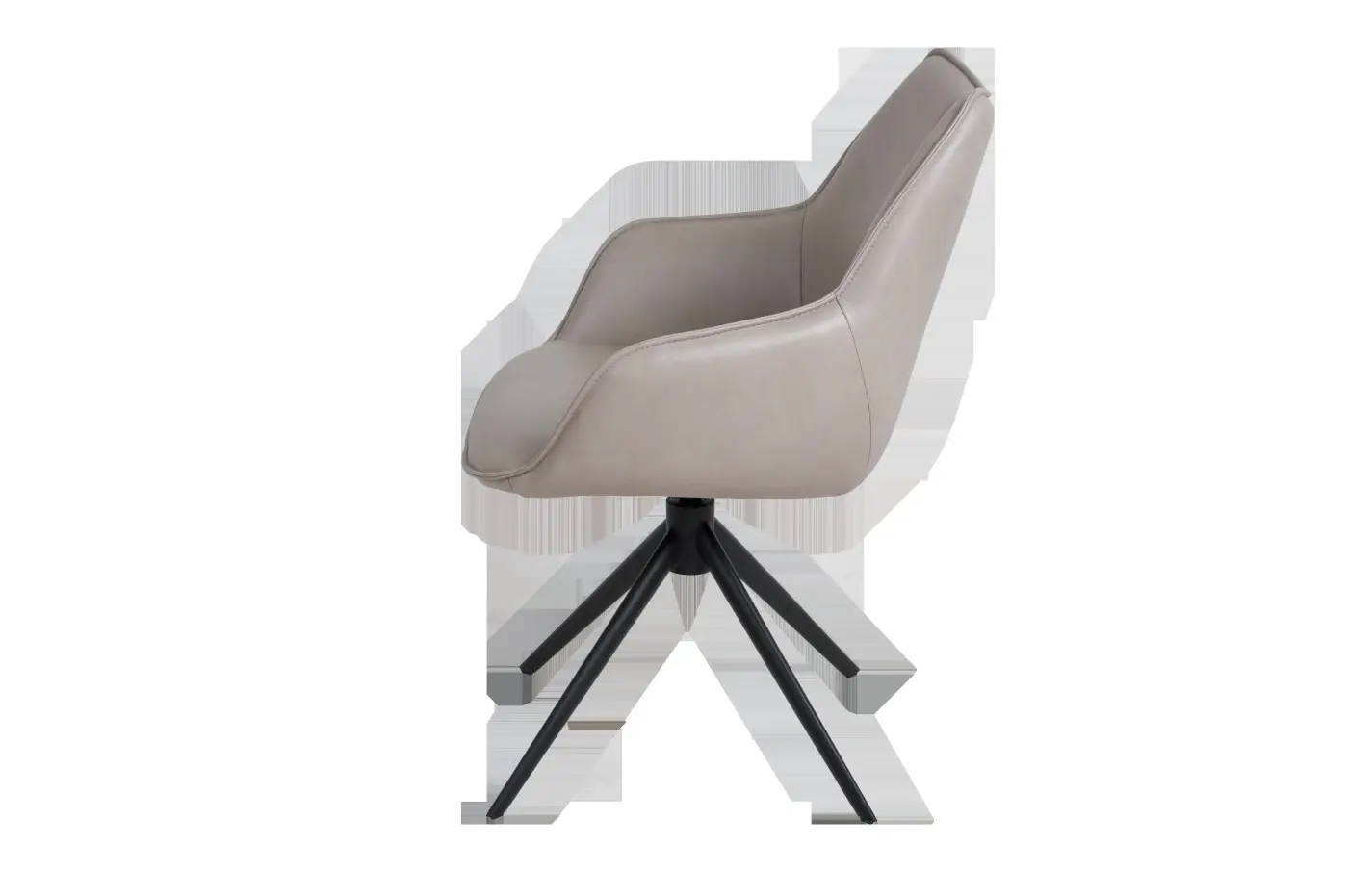360 Grad Furniture Dining-Chair Leder Beige ca. 62x63x89 cm