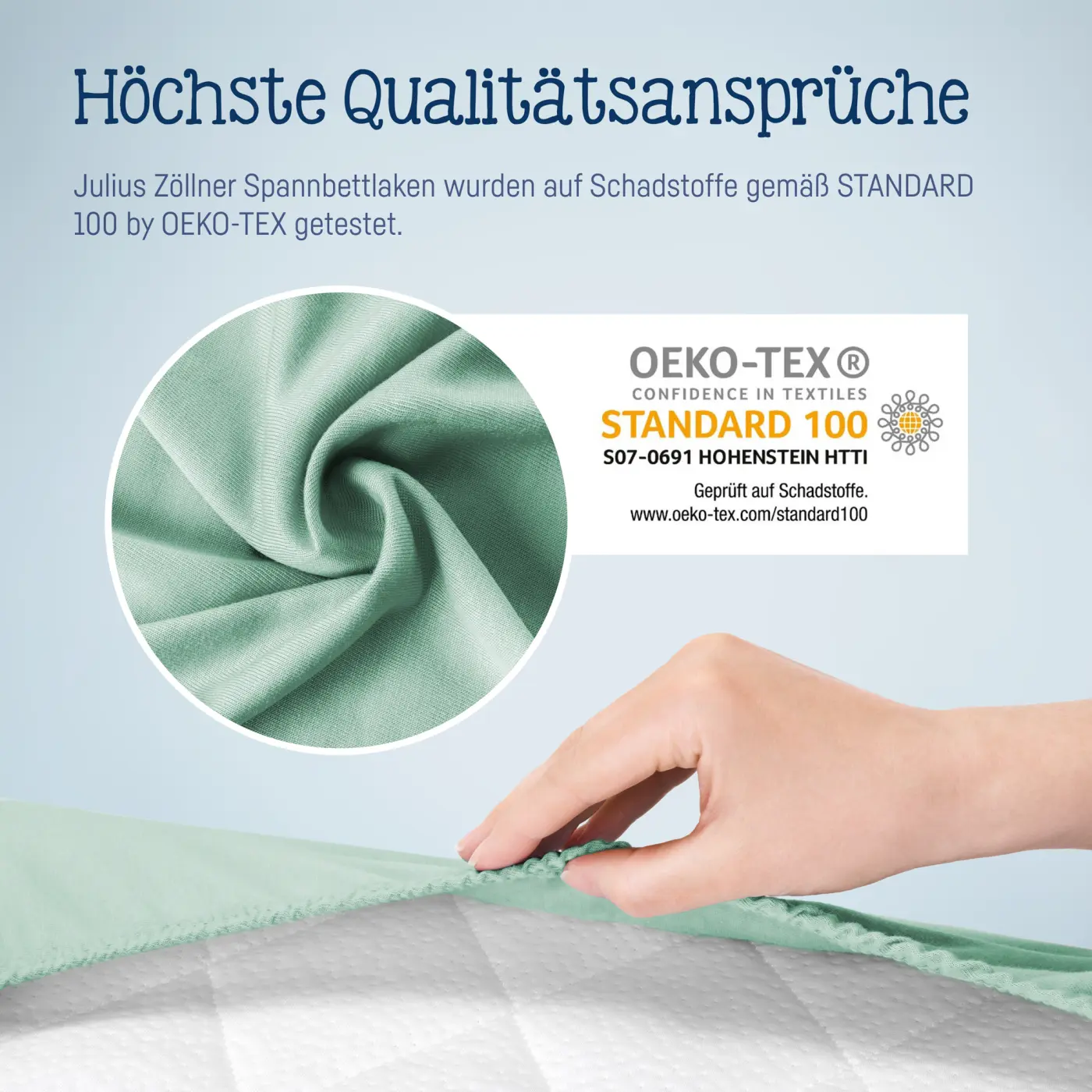 Zöllner Spannbetttuch Jersey salbei
