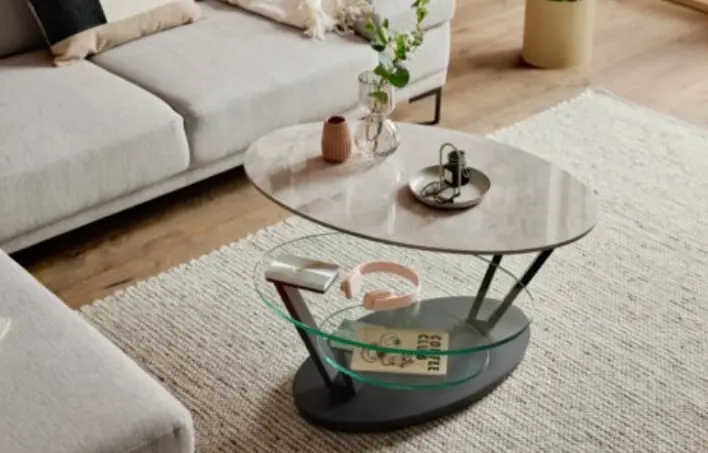 Interliving Couchtisch Serie 6230 Keramik Marmoroptik ca. 95/150x60x43 cm