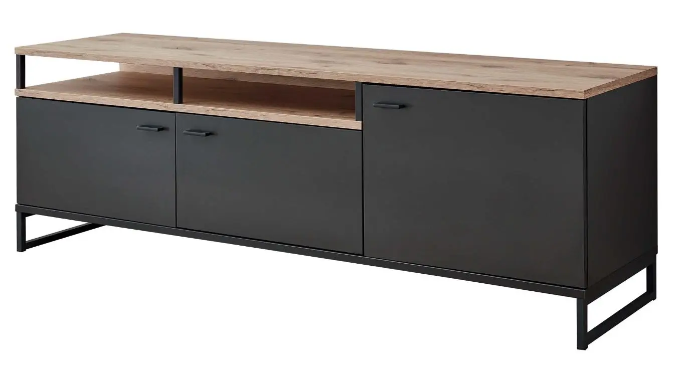 Ideal Möbel Mountain TV-Unterteil Type 20, Cosmos grey/Eiche viking, ca.180x64x50 cm