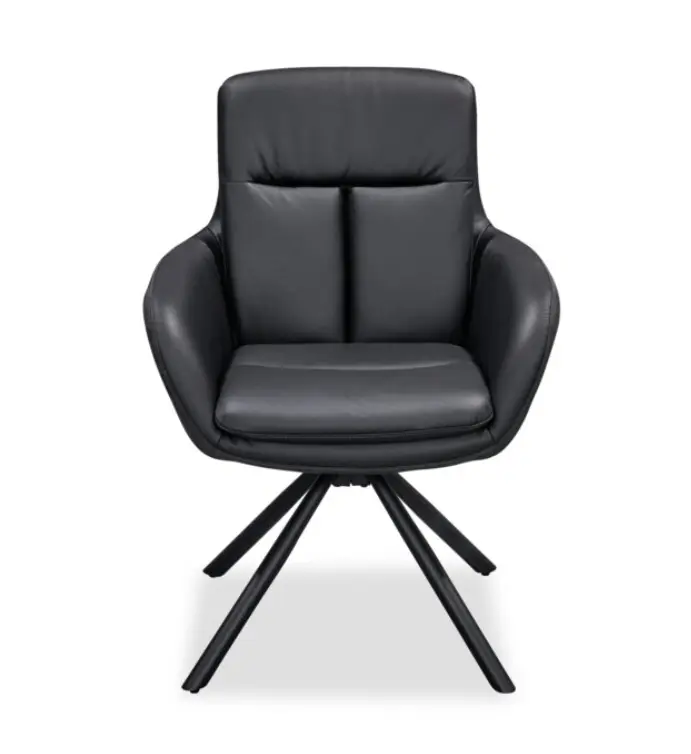Stolkom Armlehnstuhl Amy Teilleder Schwarz 360° drehbar ca. 63x89x67 cm