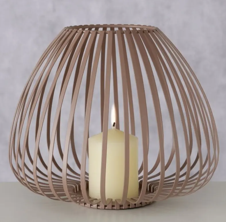 Boltze Windlicht Celine Eisen Hellbraun ca. 20,5 cm