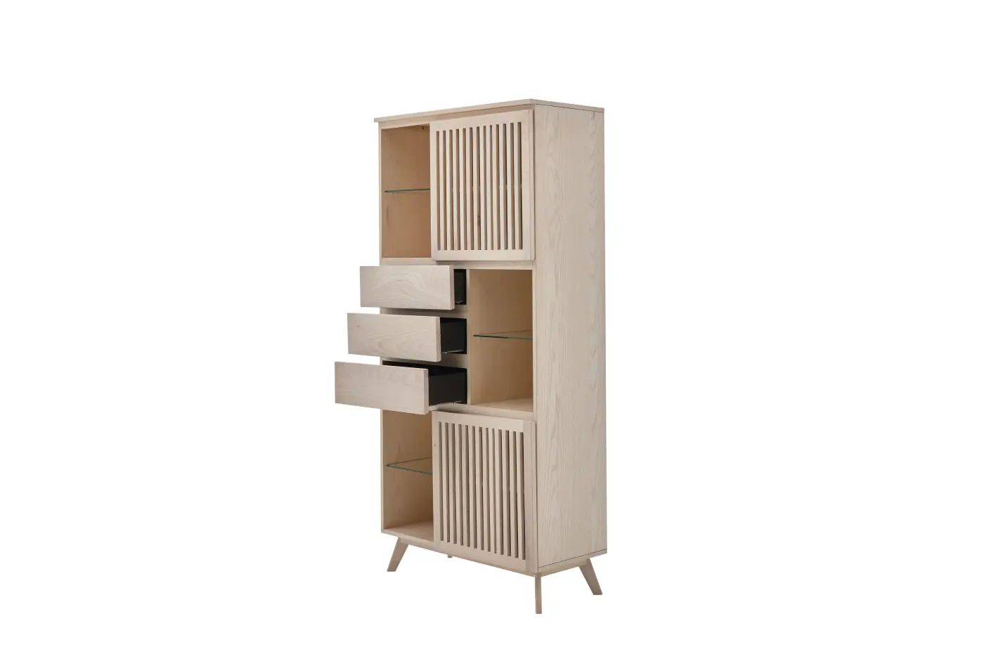 Roomio No. 2000 Vitrine Esche ca. 80x180x40 cm