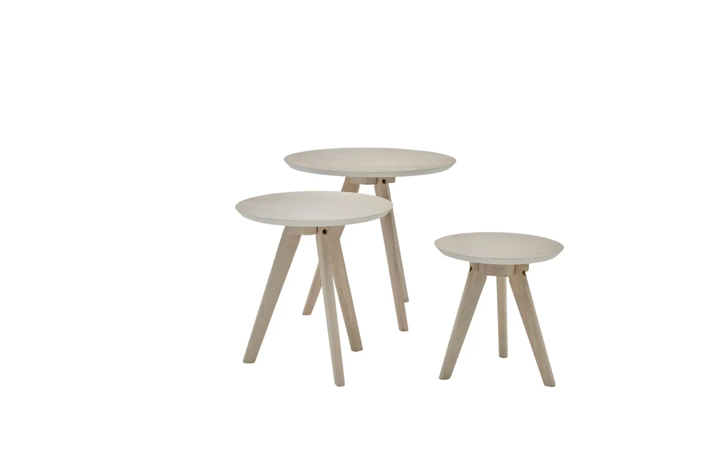 Roomio No. 2000 Couchtisch-3erSet rund Esche
