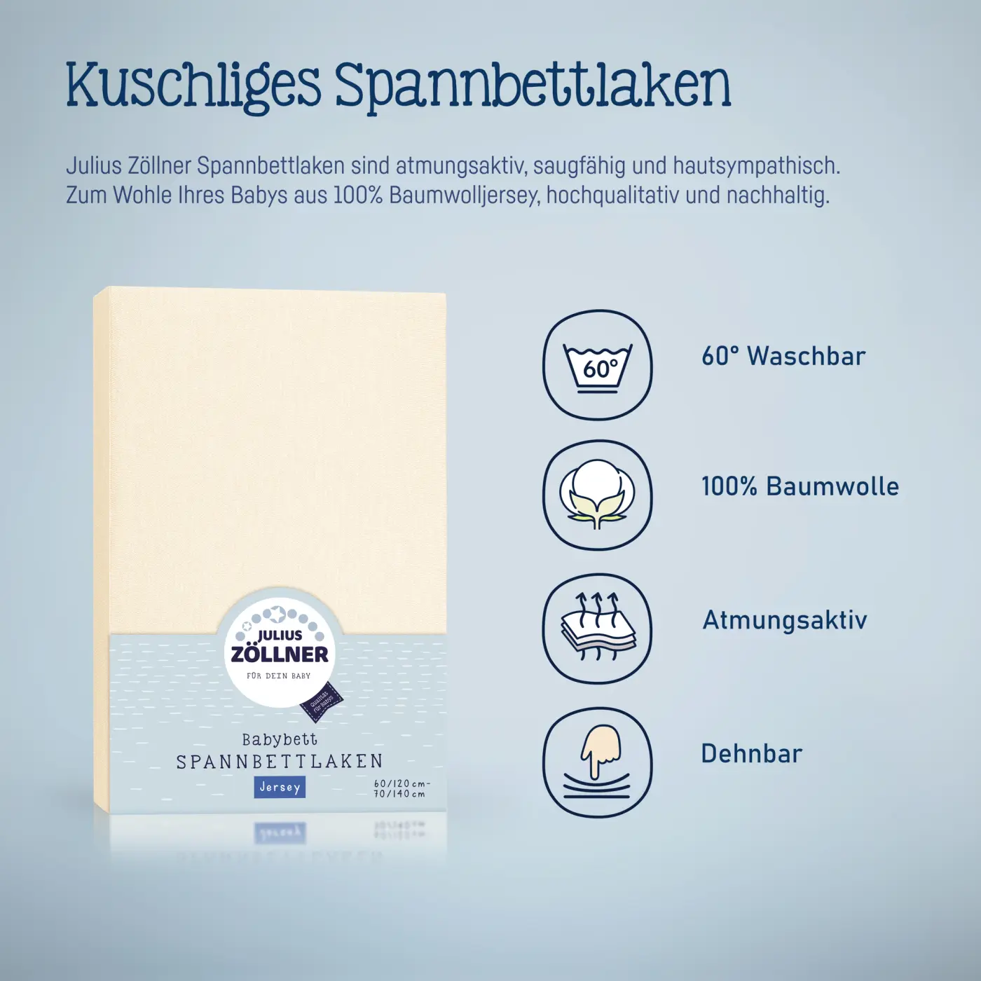 Zöllner Spannbetttuch Jersey ecru